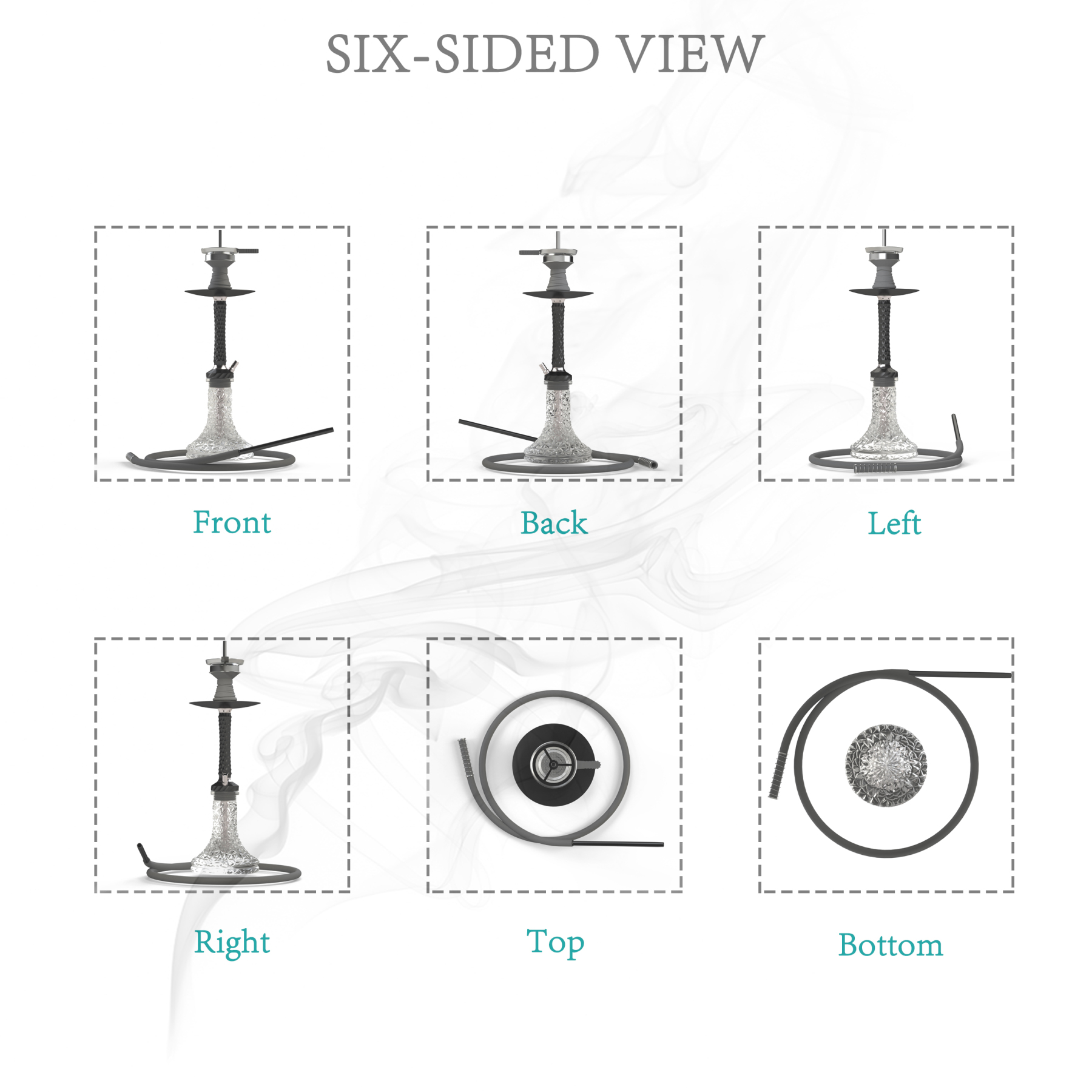 AGFYLIFE® Hookah Set with Everything - 22" Aluminum Glass Premium Shisha Hookah Complete Set