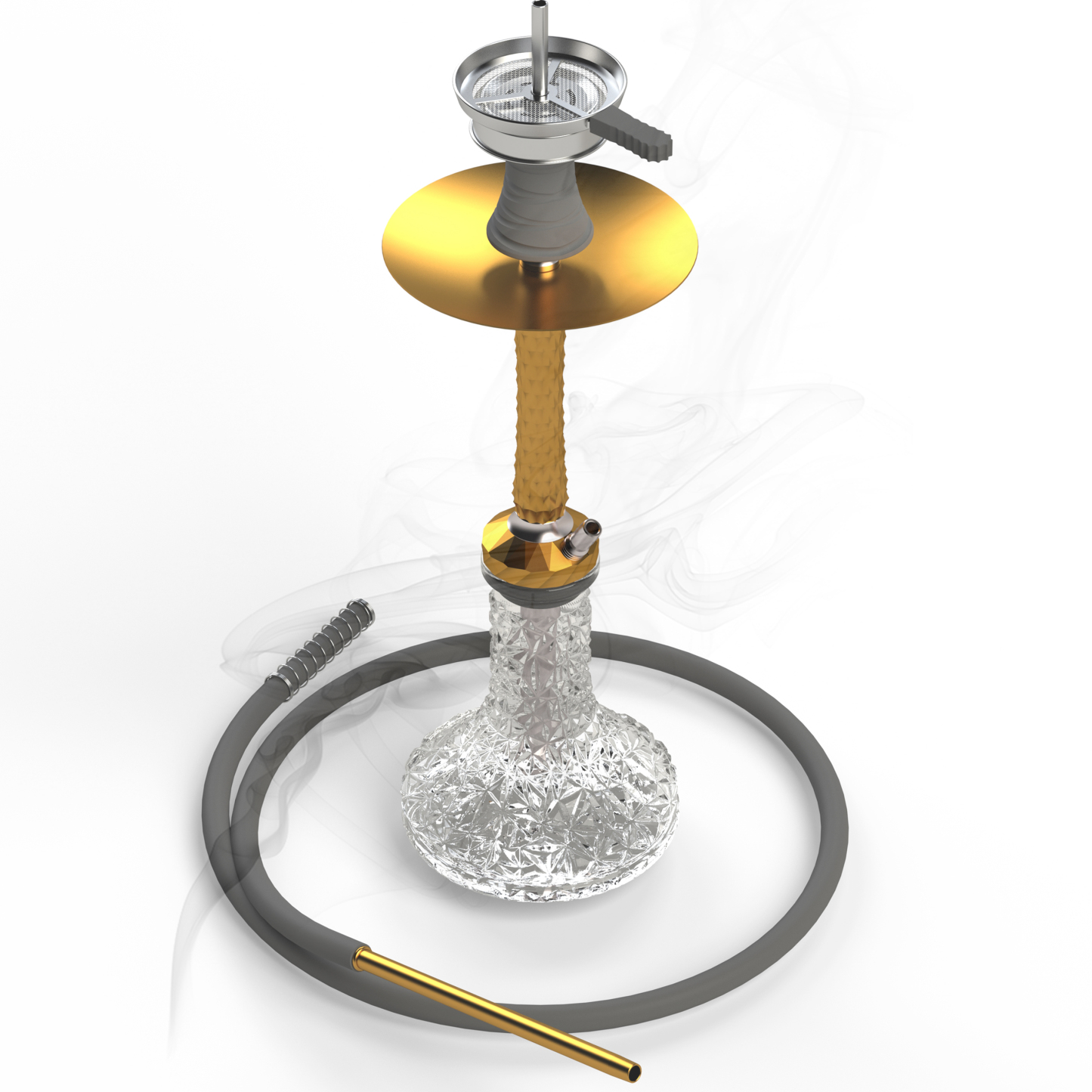 AGFYLIFE® Hookah Set with Everything - 22" Aluminum Glass Premium Shisha Hookah Complete Set, Gold