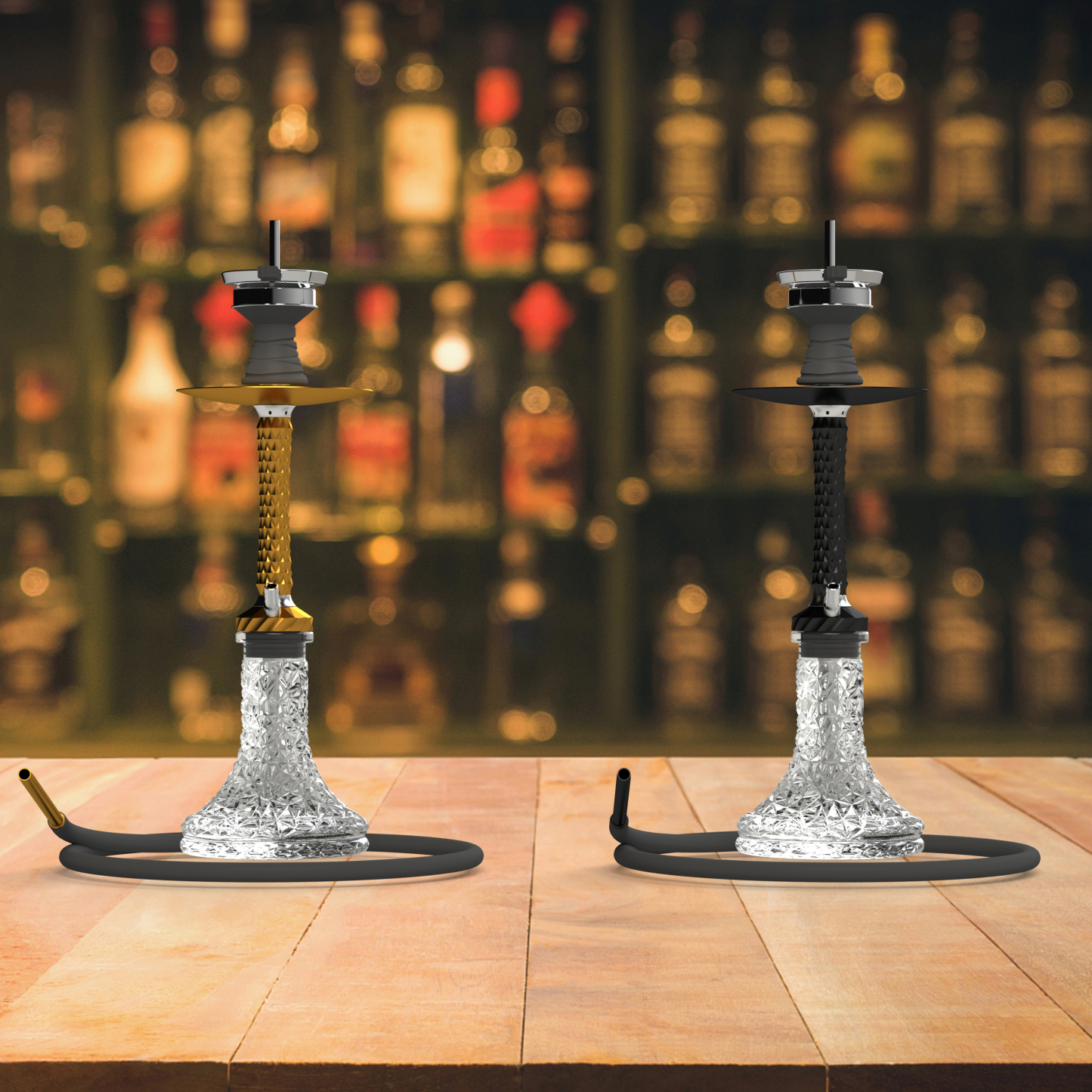 AGFYLIFE® Hookah Set with Everything - 22" Aluminum Glass Premium Shisha Hookah Complete Set, Gold