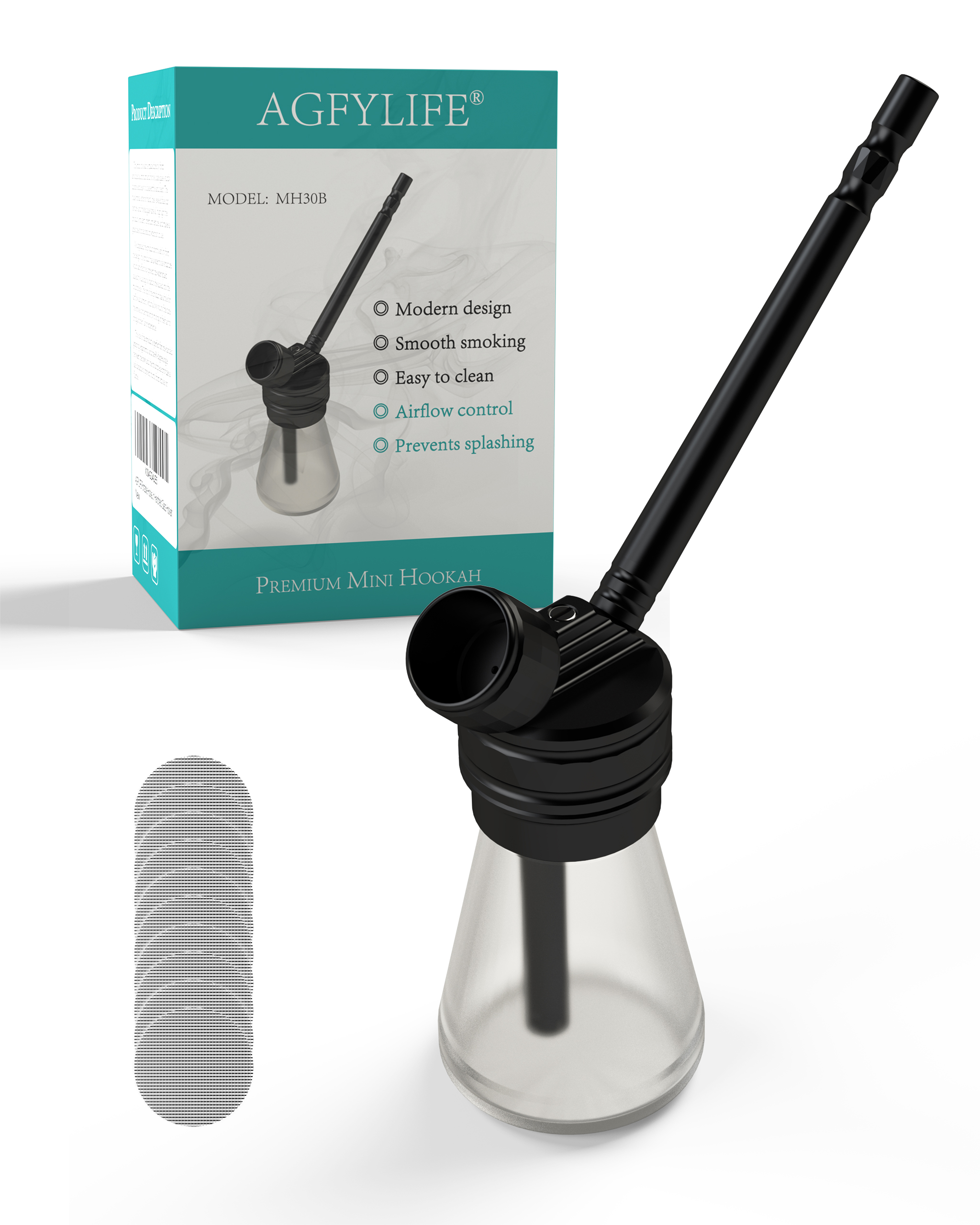 AGFYLIFE® Portable Hookah Set for Travel Advanced, Black