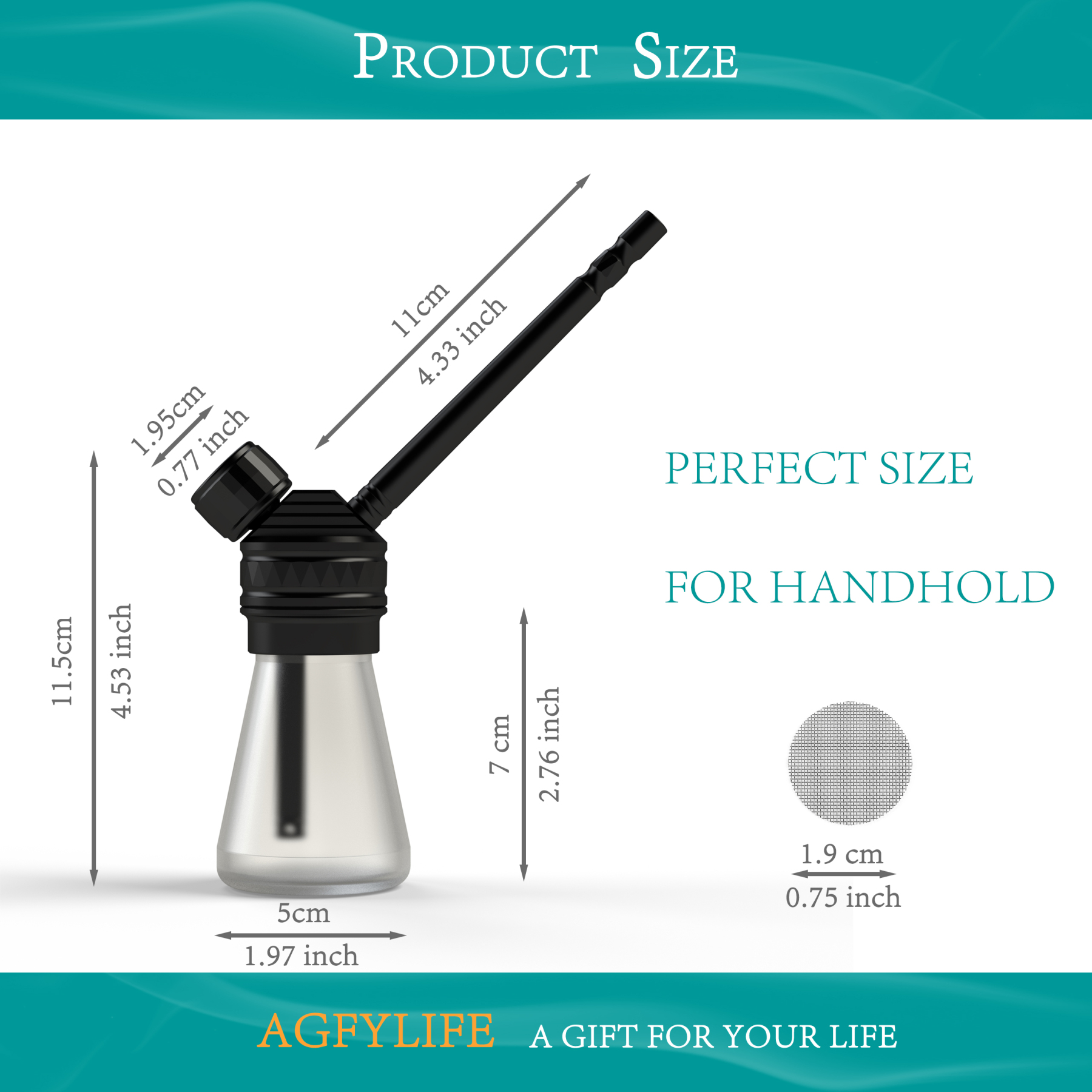 AGFYLIFE® Portable Hookah Set for Travel Advanced, Black