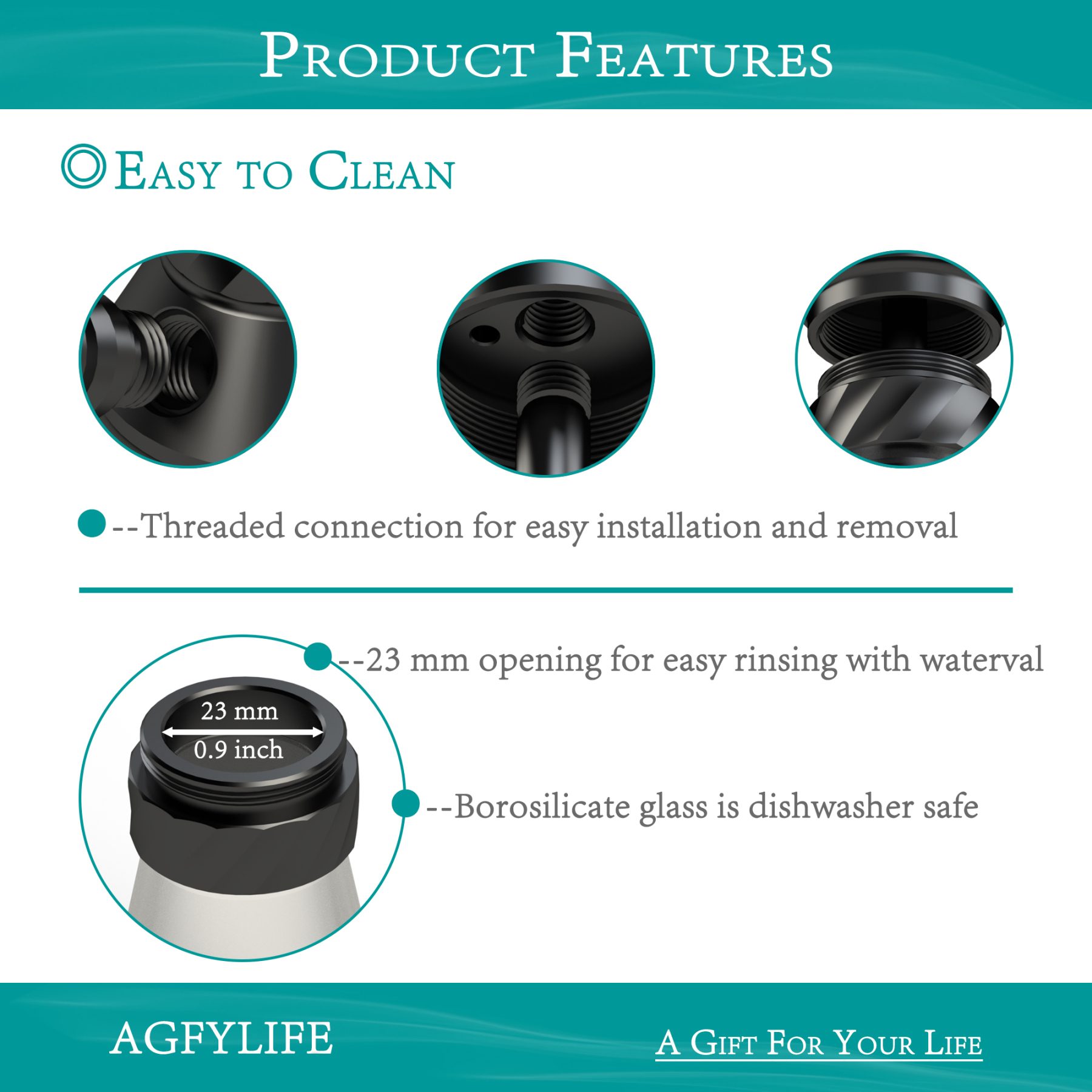 AGFYLIFE® Portable Hookah Set for Travel, Black