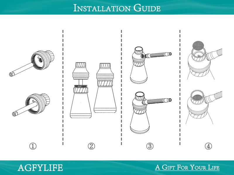 AGFYLIFE® Portable Hookah Set for Travel, Black