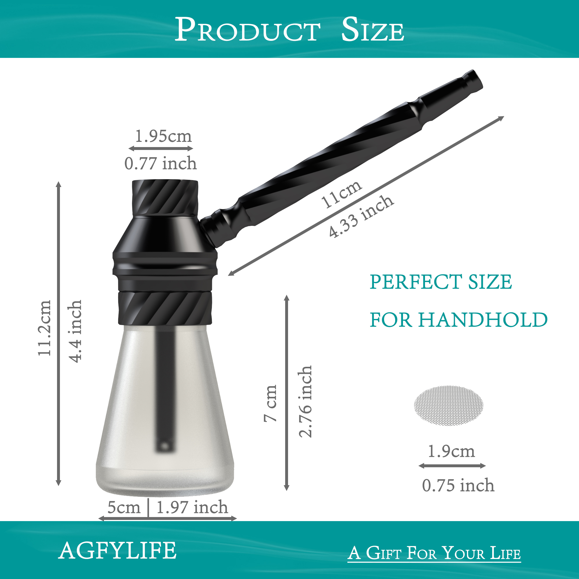 AGFYLIFE® Portable Hookah Set for Travel, Black