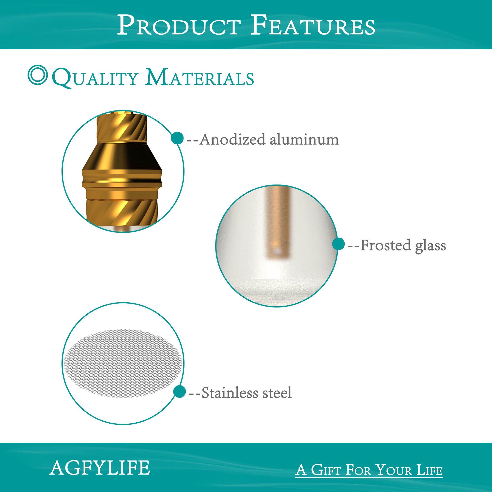 [Copy]AGFYLIFE® Portable Hookah Set for Travel, Gold