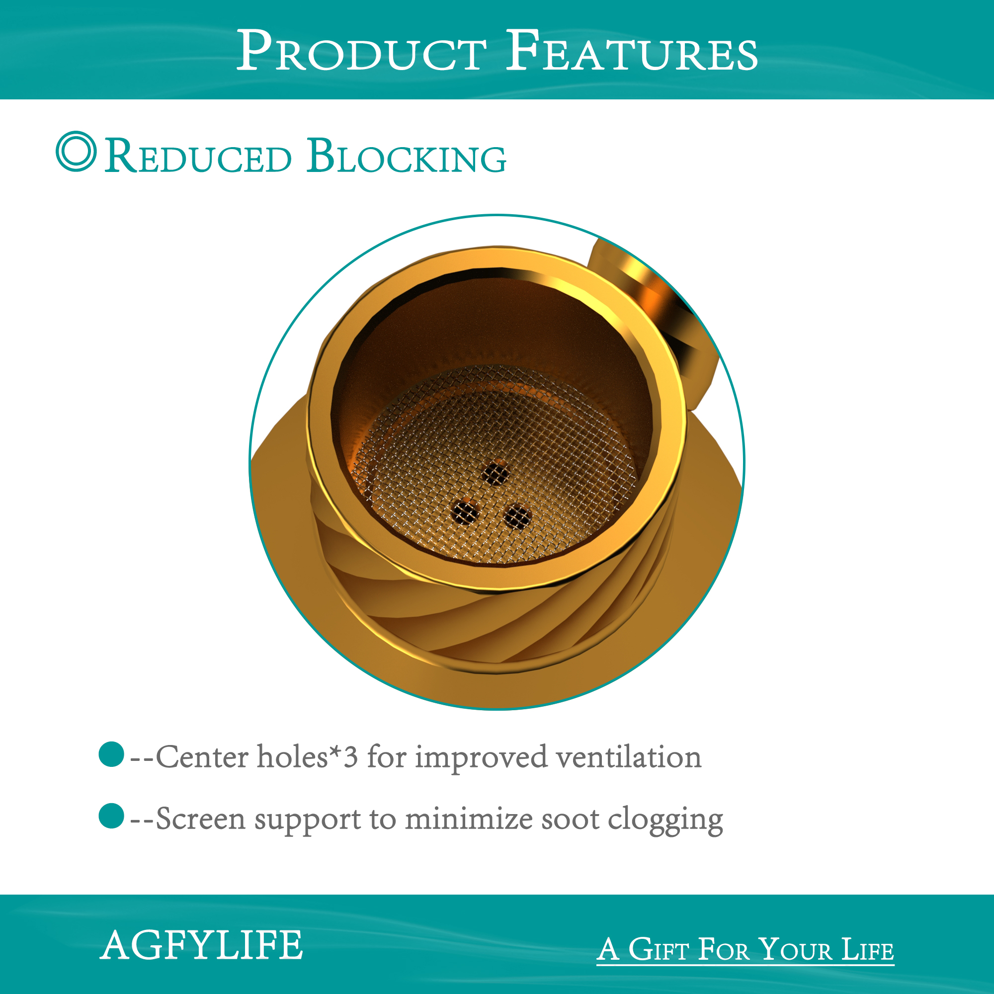 [Copy]AGFYLIFE® Portable Hookah Set for Travel, Gold