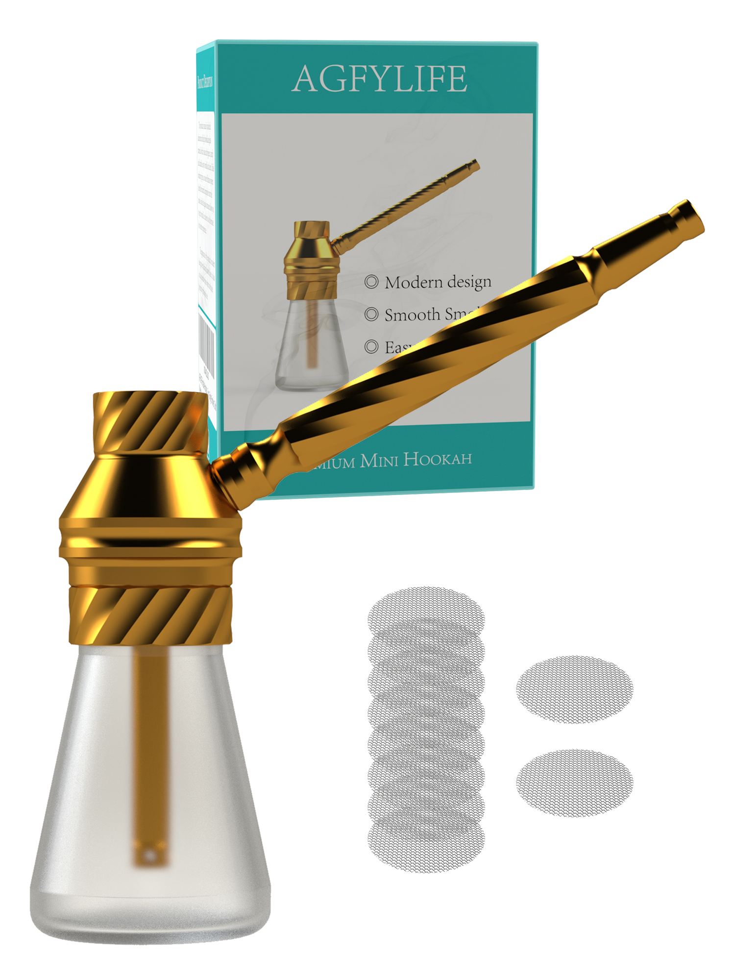 [Copy]AGFYLIFE® Portable Hookah Set for Travel, Gold