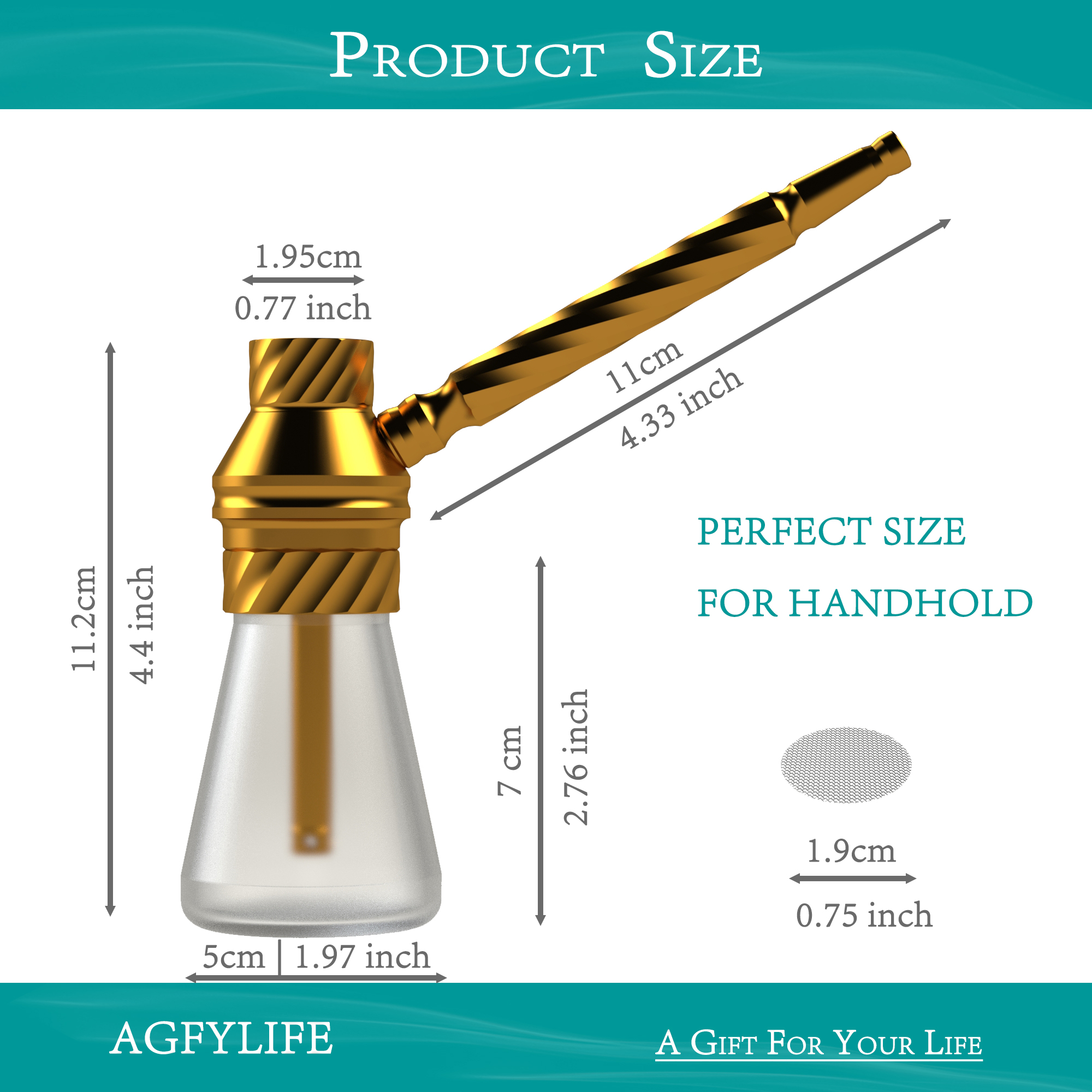 [Copy]AGFYLIFE® Portable Hookah Set for Travel, Gold