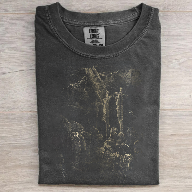 Jesus Crucifixion Scene Vintage T-shirt