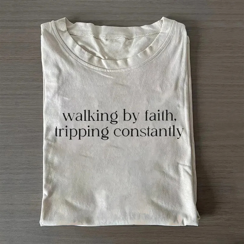 Comfort Colors Walking by Faith Tripping Constantly T-shirt