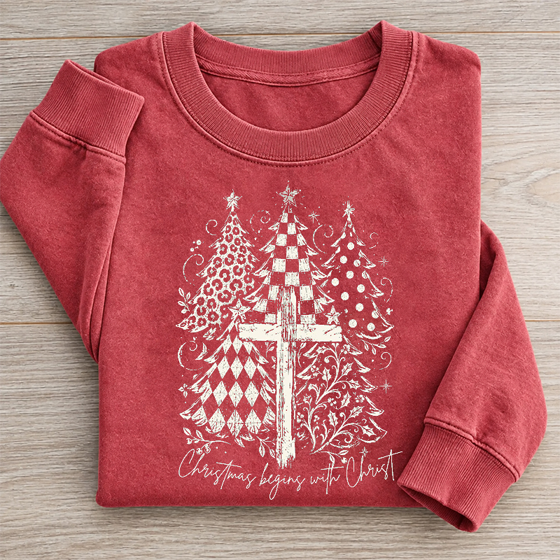 Christian Christmas Tree Sweatshirt
