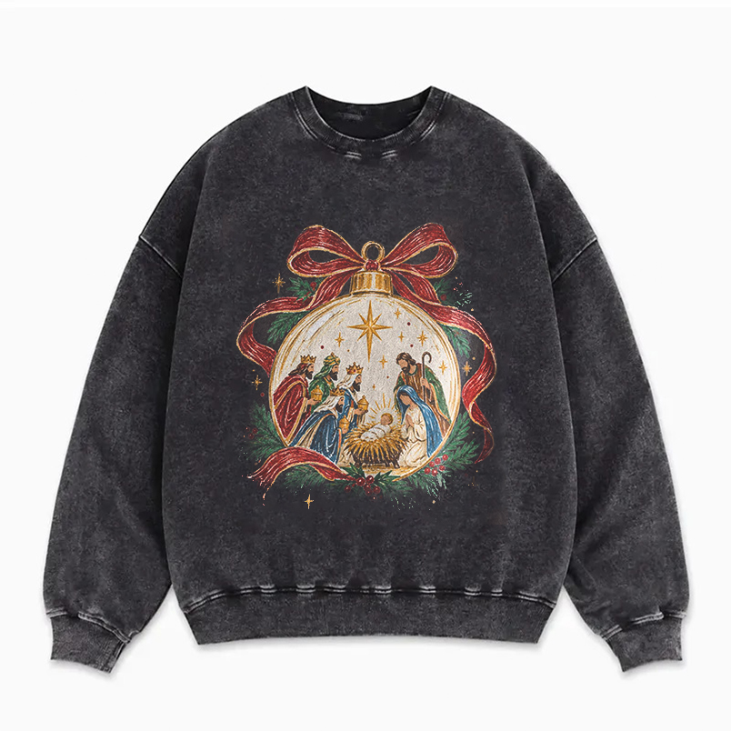 Christian Christmas Nativity Scene Sweatshirt