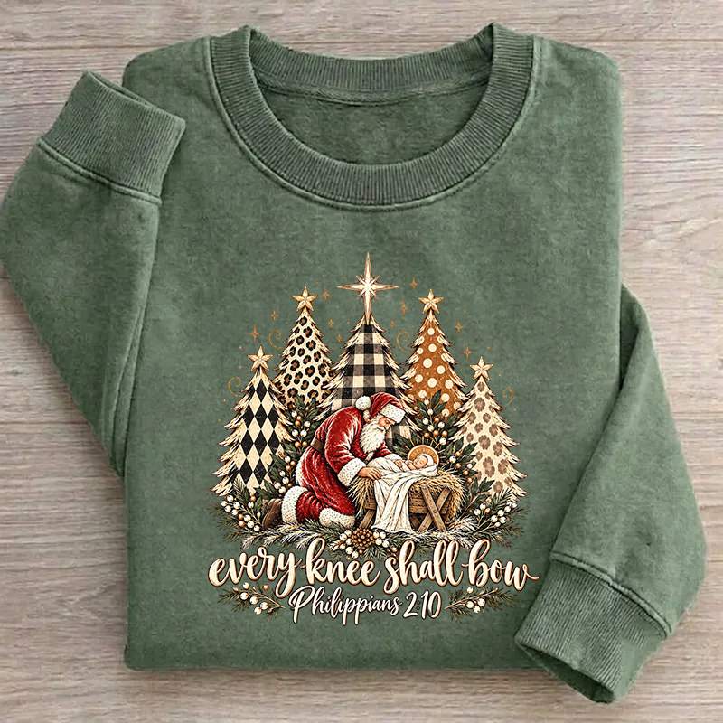  Every Knee Shall Bow Philippians 2:10 Christmas Sweatshirt