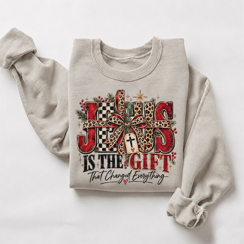 Jesus Is The Gift Christian Christmas Sweatshirt