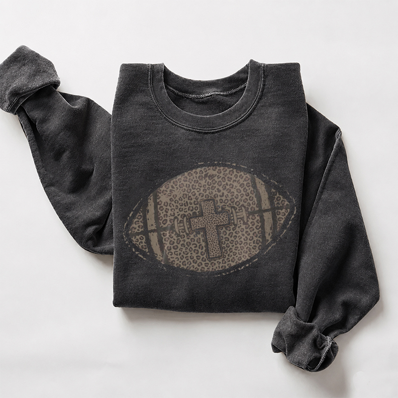 Football Cross Jesus Cheetah Sweatshirt