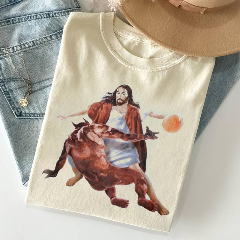 Jesus Crossing Up Satan T-shirt