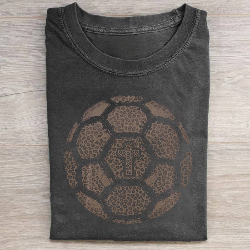 Soccer Cross Jesus Cheetah T-shirt