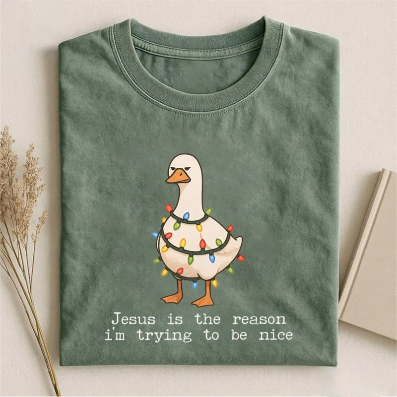 Christmas Goose Jesus Is The Reason T-shirt