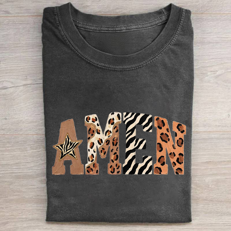 Amen Neutral Leopard Zebra Faith T-shirt