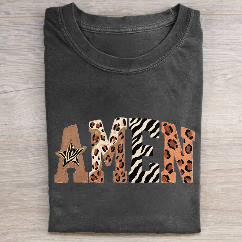 Amen Neutral Leopard Zebra Faith T-shirt