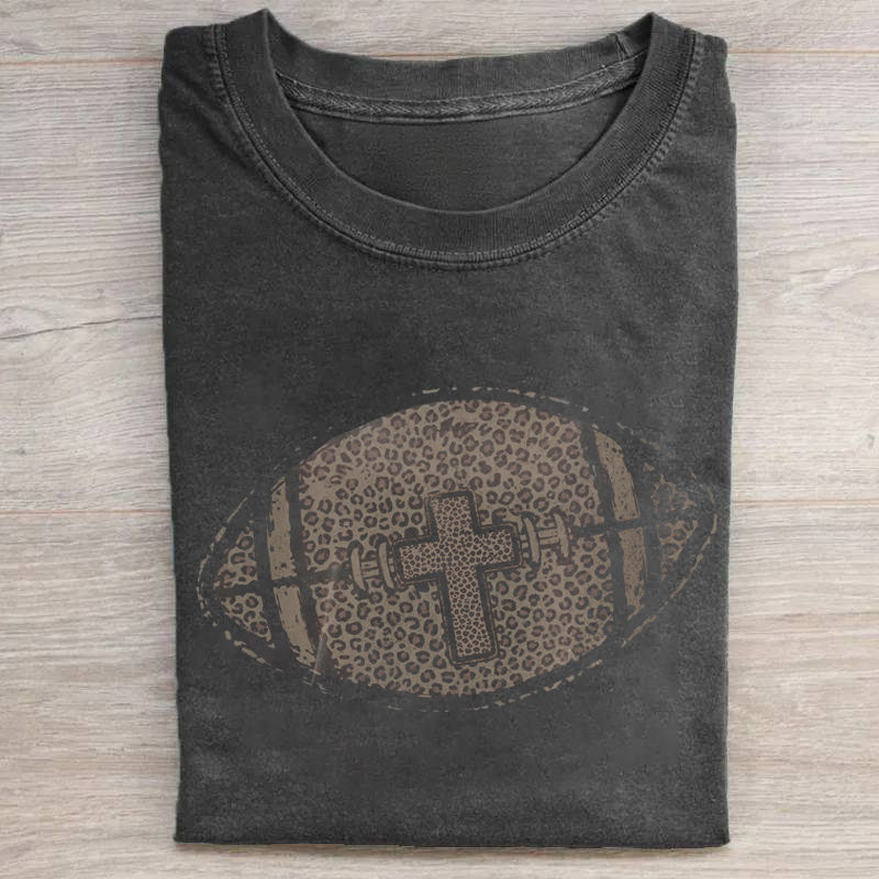 Football Cross Jesus Cheetah T-shirt