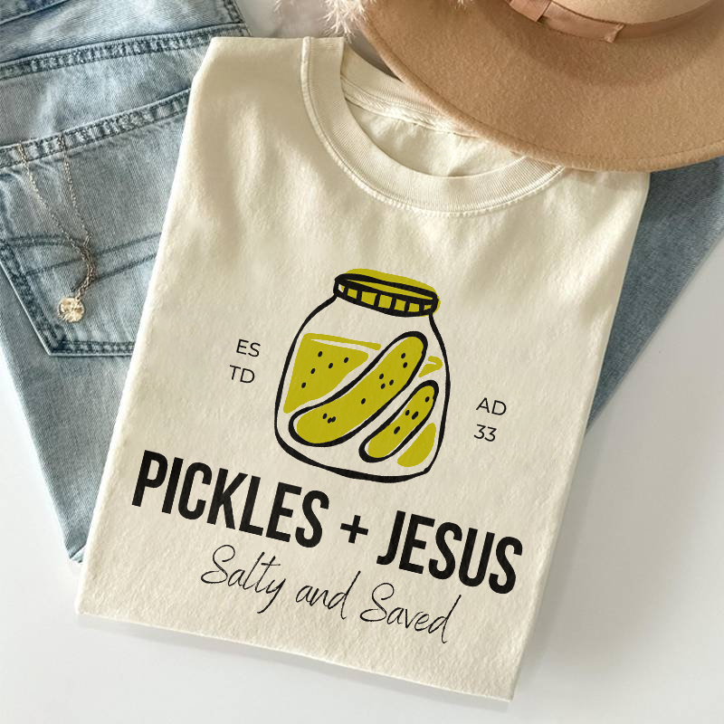 Pickles & Jesus Salty And Saved T-shirt