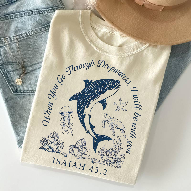 Pass Through Deep Waters Bible T-shirt