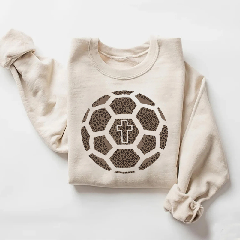 Soccer Cross Jesus Cheetah Sweatshirt