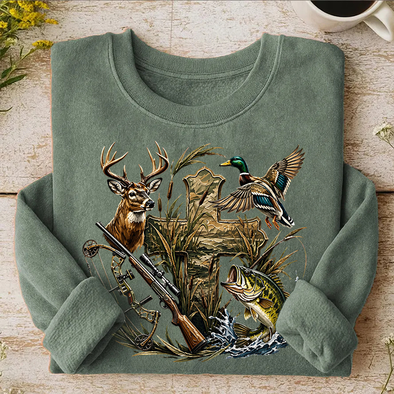 Hunting Fishing Cross Sweatshirt