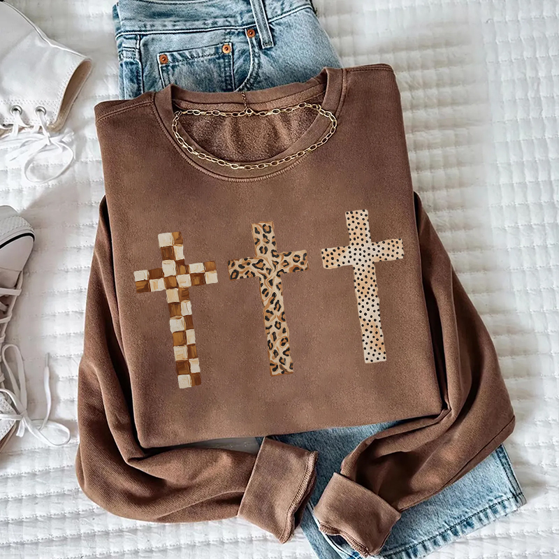 Brushstroke Cross Trio Sweatshirt