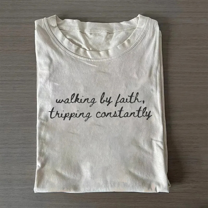 Comfort Colors Walking by Faith Tripping Constantly T-shirt