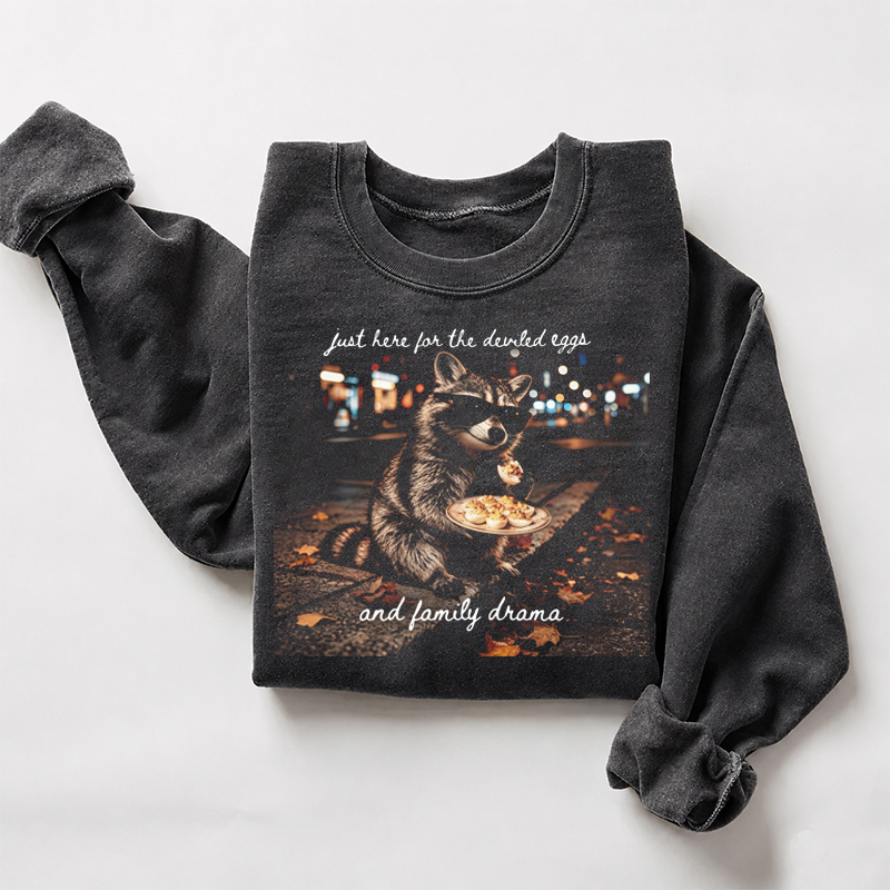 Raccoon Just Here For The Deviled Eggs Sweatshirt