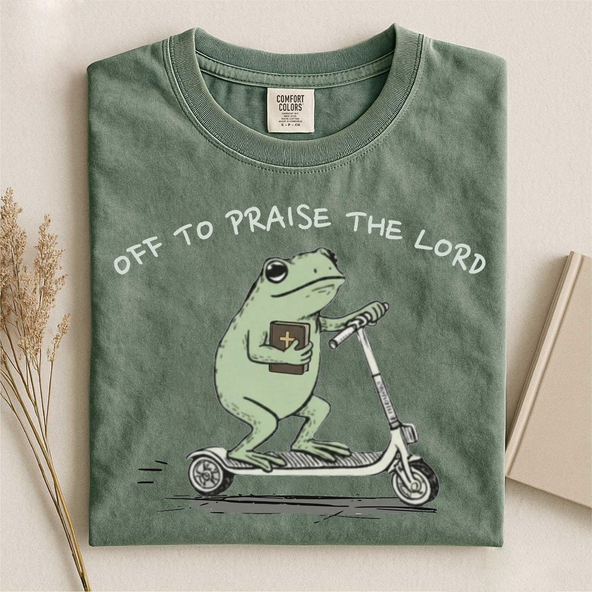 Funny Frog Off To Praise The Lord T-shirt