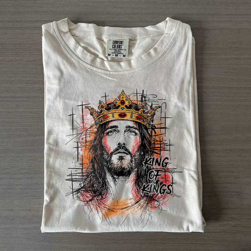 Retro Christian Jesus King Of Kings T-shirt