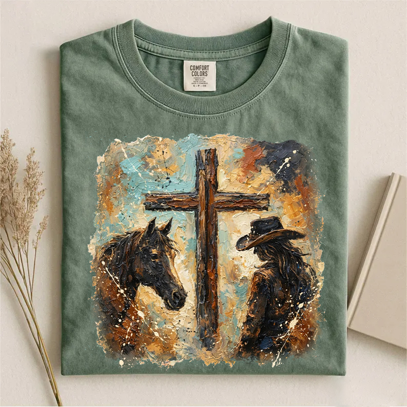 Cowgirl Cross Christian Easter T-shirt