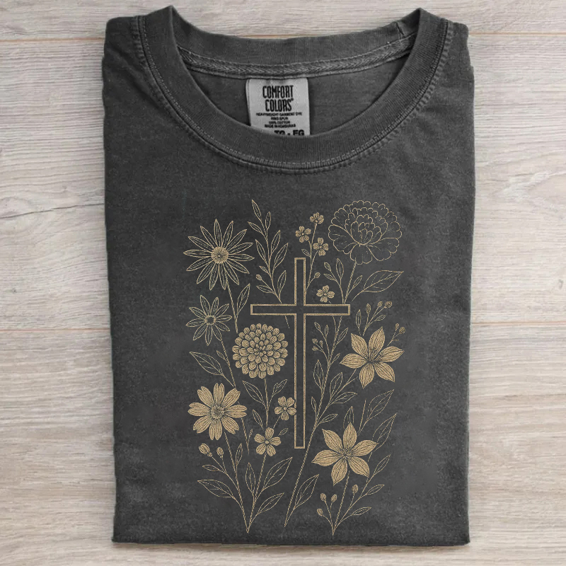 Floral Cross T-shirt