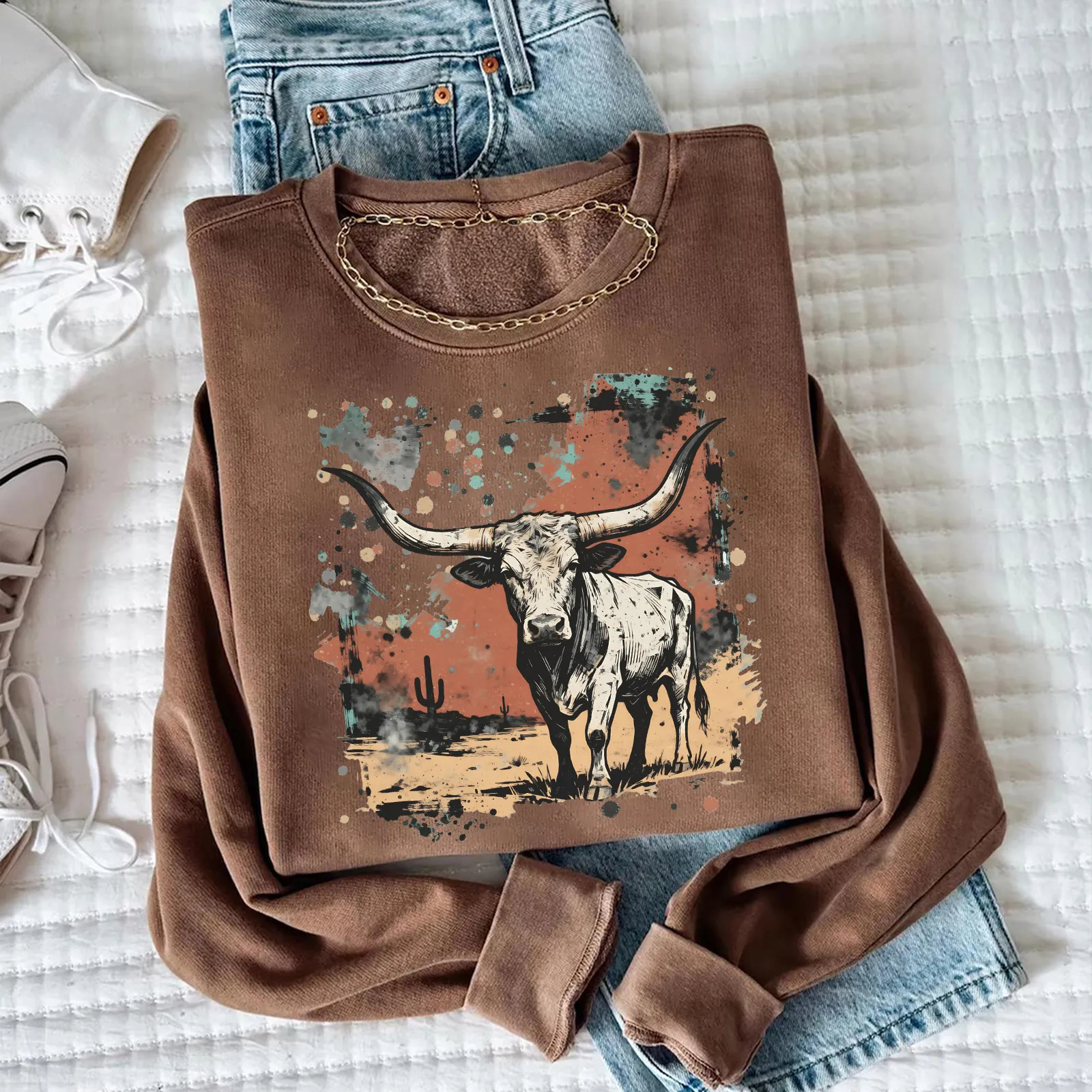 Western Longhorn Bull Sweatshirt