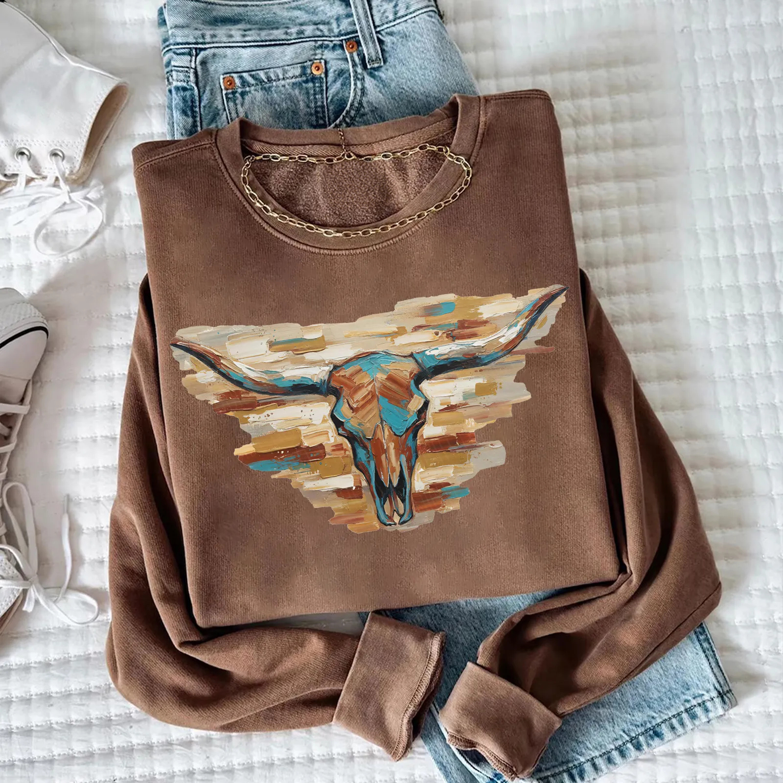Longhorn Cow Sweatshirt