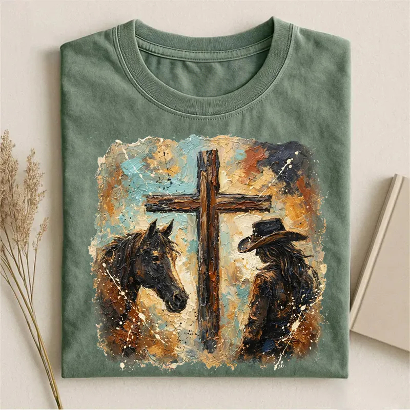 Cowgirl Cross Christian Easter T-shirt