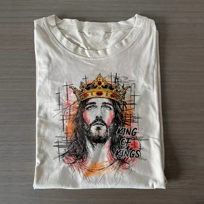 Retro Christian Jesus King Of Kings T-shirt