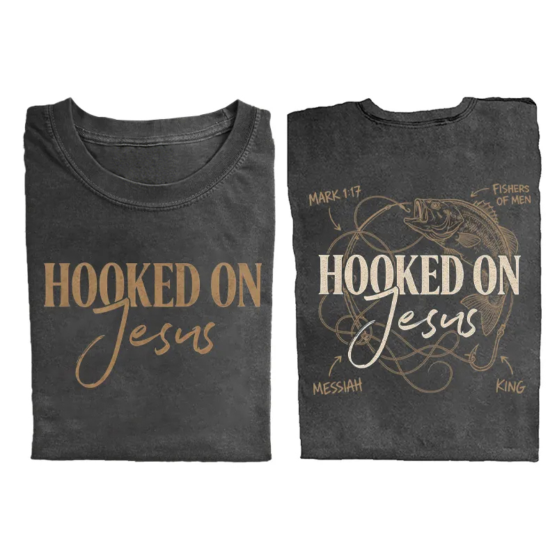Hooked On Jesus Christian Fishing T-shirt