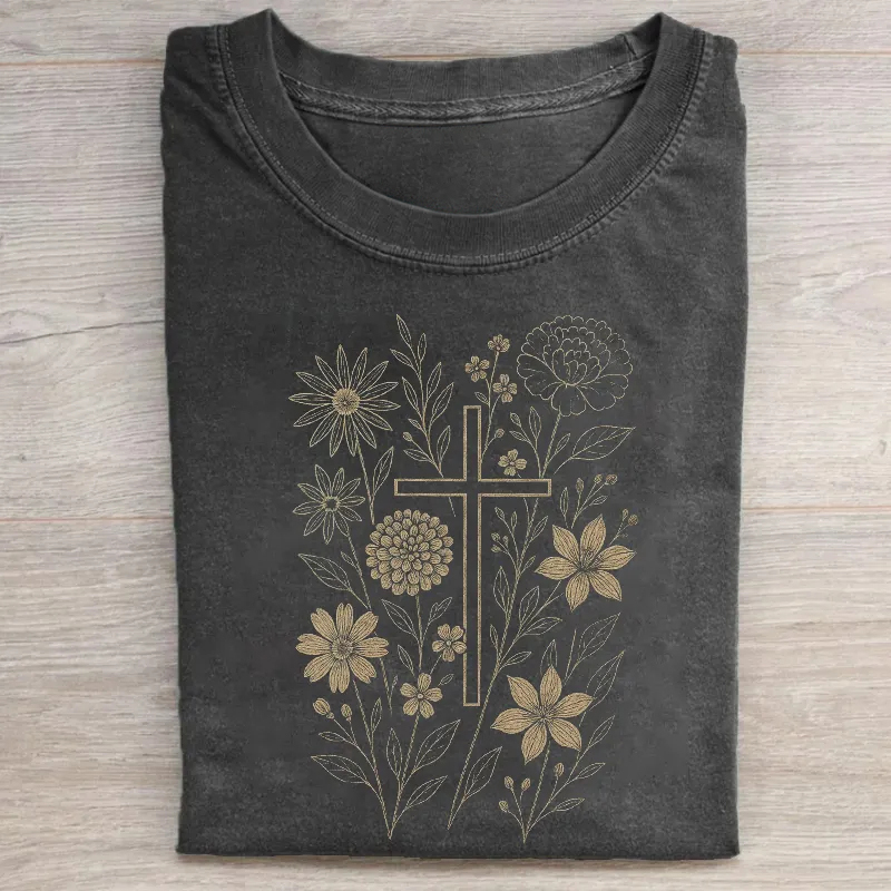 Floral Cross T-shirt