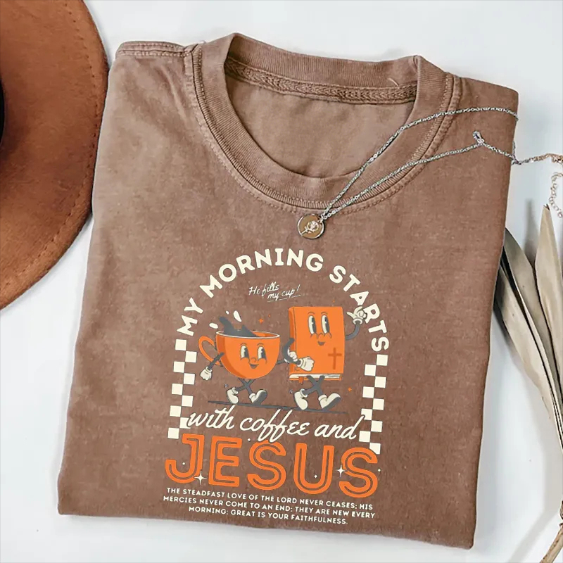 Comfort Colors Coffee and Jesus T-shirt