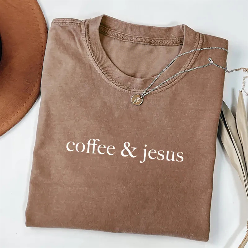 Comfort Colors Coffee & Jesus T-shirt