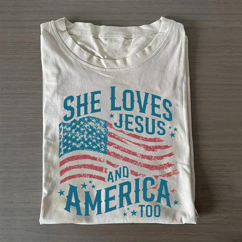 She Loves Jesus And America Too T-shirt