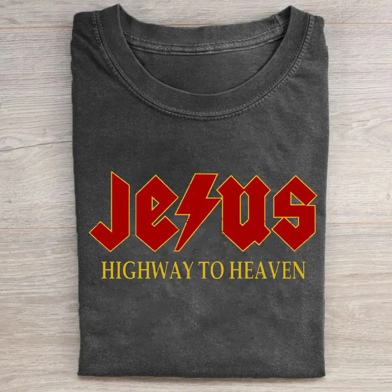 Funny Jesus Rocks Highway To Heaven T-shirt