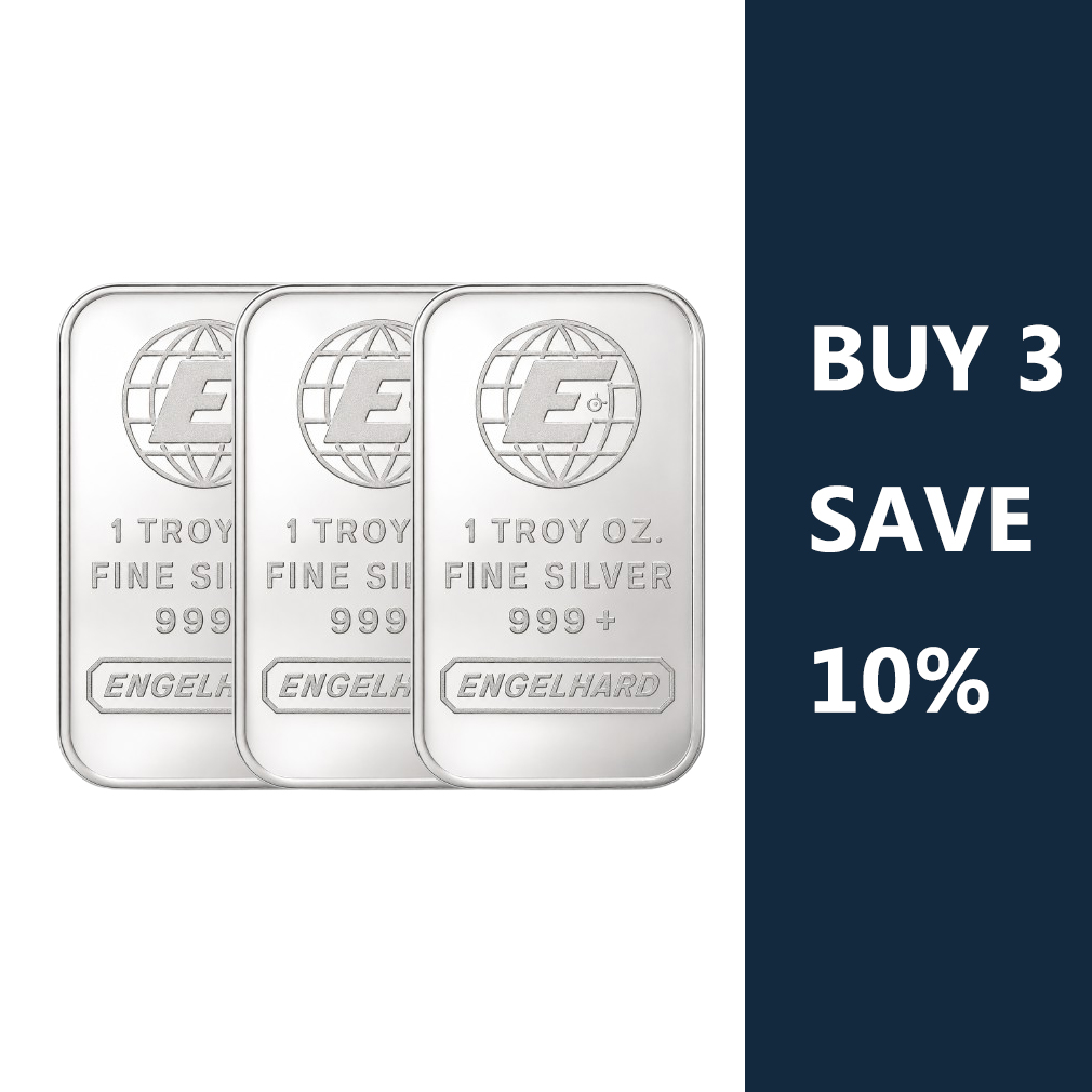Classic Engelhard 1 oz Silver Bar – Buy 3 Save 10% | Buy 5 Save 15% | Ideal for Small-Batch Investors & Stackers