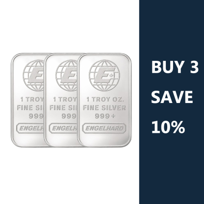 Classic Engelhard 1 oz Silver Bar – Buy 3 Save 10% | Buy 5 Save 15% | Ideal for Small-Batch Investors & Stackers
