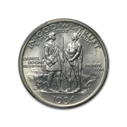 1934-1938 Daniel Boone Bicentennial Half Dollar 