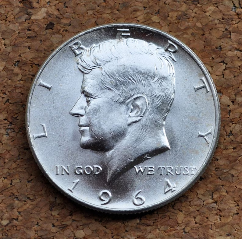 1964 Kennedy Silver Half Dollar - MS63 / BU (Uncirculated) Condition BU 